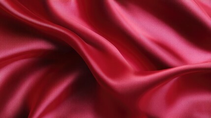 Obraz premium Elegant Silky Red Fabric with Soft Textures and Flowing Drapery Perfect for Fashion and Textile Backgrounds, Table Arrangements or Design Projects