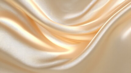Obraz premium Smooth and Elegant Satin Fabric in Soft Cream Shade with Graceful Drapes and Waves Creating a Luxurious and Sophisticated Appearance