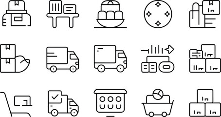 Set of transportation and delivery icons vector illustration