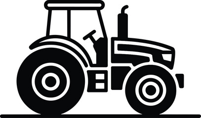Tractor silhouette agricultural machine vector illustration