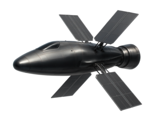 Streamlined space tug featuring deployable radiator panels.