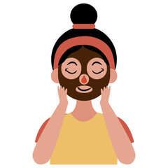 A gentle clip art set featuring a woman doing her skincare routine. Perfect for small crafters creating planners, stickers, journals, and digital projects.