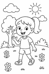 drawing of a girl to paint