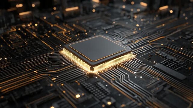 Central Processor Unit: A detailed view of a cutting-edge Central Processor Unit, gleaming with intricate circuitry, symbolizes the heart of technological innovation.