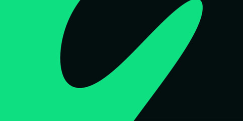 Dynamic Green Loop Graphic Background: High-contrast vector illustration with a bold green curved motion shape.