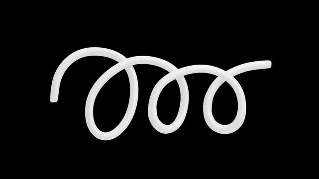 3D Scribble Spiral Line | Alpha Channel
