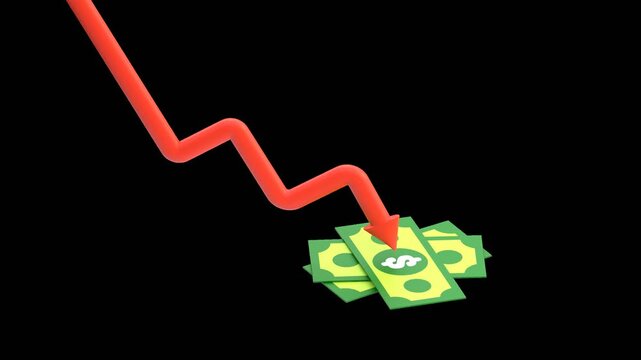 3D Stock Market Crash | Alpha Channel