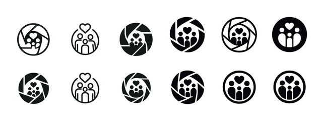 Icons of family and love within camera shutter designs