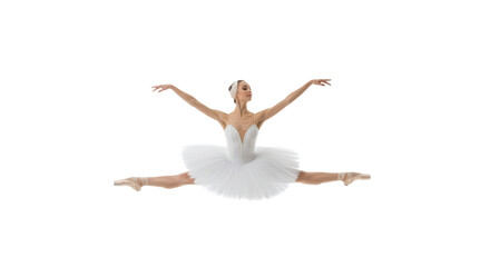 Ballerina dance ballet dancer dancing ballet shoes artistic pose performance stage elegance tutu flexibility on transparent background