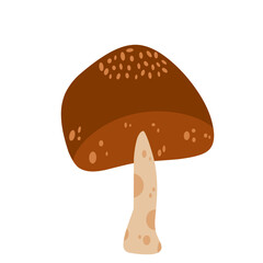 Cute Spotted Mushroom Illustration. Stylized Fungi Graphic with Reddish Cap and Light Stem. Nature Element.