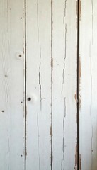 Obraz premium Cracked whitewashed wood wall, wide panorama view, distressed surface, image, photography, light