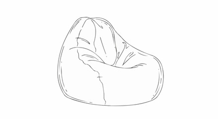 Hand drawn sketch of a classic soft seating beanbag.