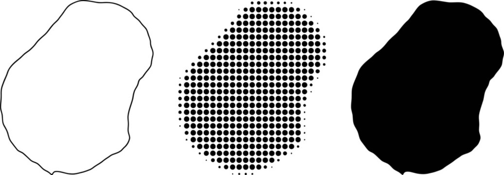 Nauru Map Collection Vector Outline Halftone Silhouette