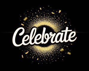 Celebrate The Joyful Moments Sparkle Brightly with Golden Confetti and Festive Lights a Perfect Background for Any Special Occasion