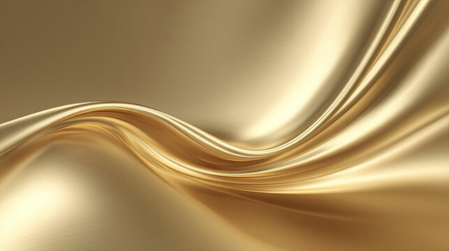 Golden background with elegant waves and smooth curves, luxurious and sophisticated abstract design concept for high-end branding, premium product and upscale event visuals.