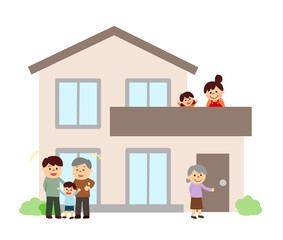 マイホームで暮らす家族