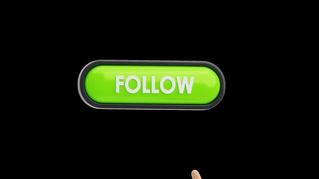 3D Click Follow Button | Alpha Channel