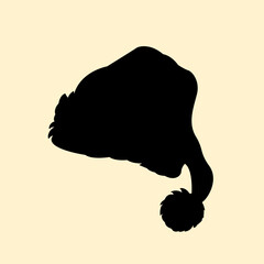 Silhouette of christmas hat concept design. Icon of accessories natal noel event. Vector illustration.