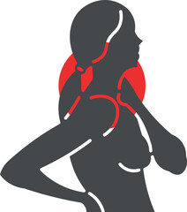 Woman with neck and shoulder pain