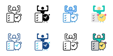 Self discipline icon set multiple style collection vector illustration 
