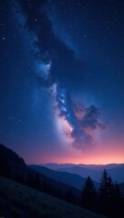 Fototapeta premium Celestial night sky, twinkling stars, soft glow, universe, brilliant