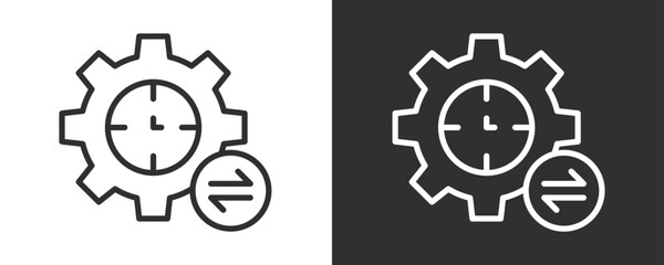 Timer Icon Set Vector Collection Isolated In Black And White