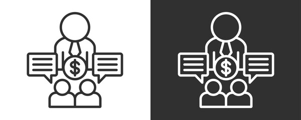 Conference Icon Set Vector Collection Isolated In Black And White