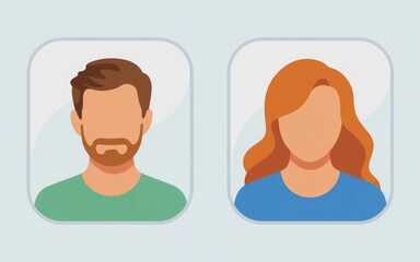 Modern avatars of diverse professionals, perfect for a contemporary team page or showcasing customer testimonials with a clean, minimalist design