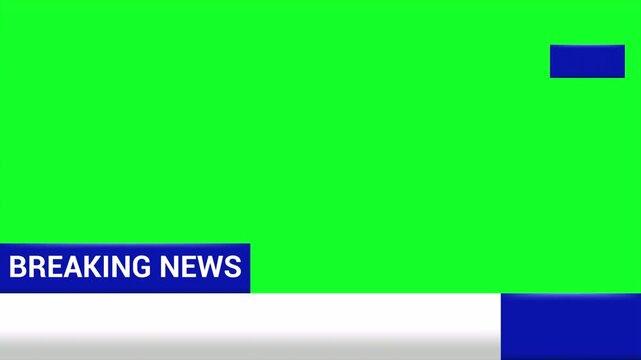 Breaking News Corner Label Animation Green Screen