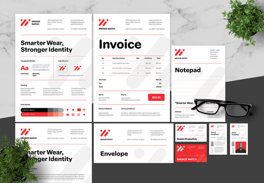 Red And Black Brand Guidline Smart Watch Brand