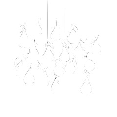 Naklejka premium Crystal Chandelier Hanging from Ceiling in Modern Room