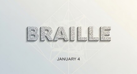 Braille text design on a white background with a shadow effect accessibility concept