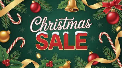 Christmas sle flyer and poster design with sale promotional text and colorful christmas element. Vector illustration.