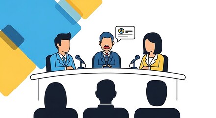 Heated Discussion or Debate Panel with Speaker Expressing Strong Opinion at a Professional Meeting or Press Conference