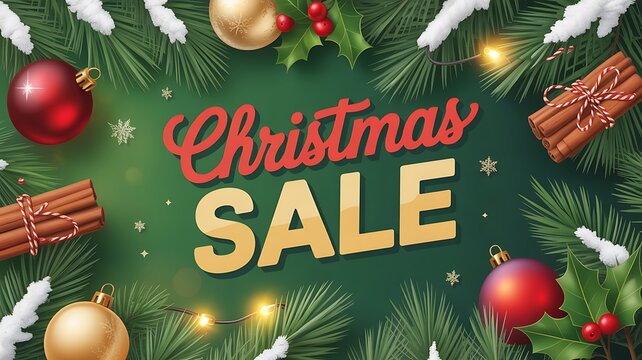Christmas sle flyer and poster design with sale promotional text and colorful christmas element. Vector illustration. - Powered by Adobe
