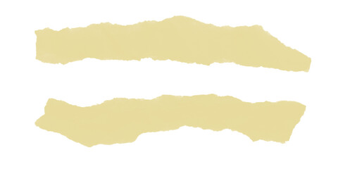 Obraz premium Two beige torn paper pieces isolated on transparent background