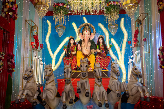 Beautiful Sculpture of Lord Ganesh. Happy Ganesh Chaturthi