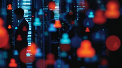 Strategic minds in the digital fortress. Online networking idea.