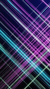 Vibrant Abstract Background with Intersecting Neon Light Lines Forming a Dynamic Digital Grid and Futuristic Energy Pattern for Modern Technology Concepts