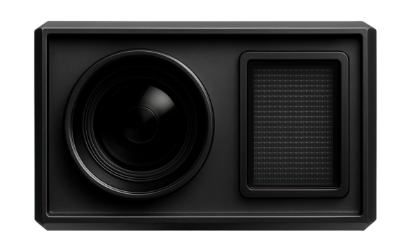 Rectangular infrared speed camera with a dark lens.