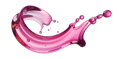 Dynamic splash of pink berry juice isolated.