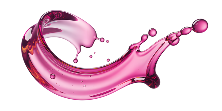 Dynamic splash of pink berry juice isolated.