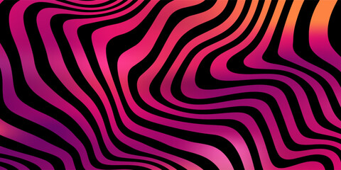 Vibrant Pink And Black Wavy Zebra Pattern Abstract Background For Design Projects