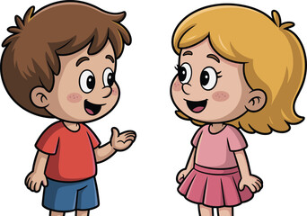 Cute Children Smiling, Representing Friendship, Communication, Childhood Connection, and Positive Social Interaction