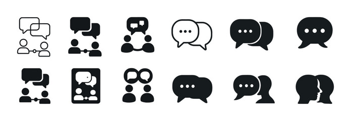 Obraz premium Collection of communication icon designs in black and white