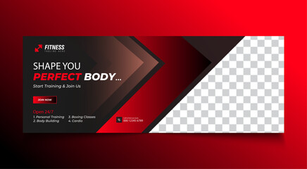 Fitness social media banner for gym, workout, and healthy lifestyle promotion1