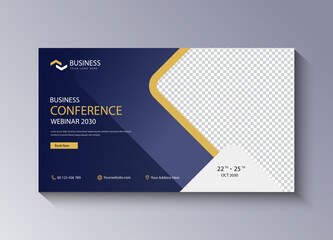 Professional business webinar presentation with corporate team speaker