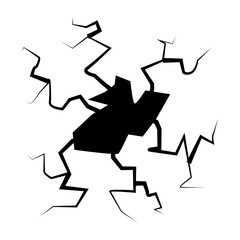 Crack concrete wall texture, Set of vector illustrations of cracks.