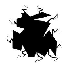 Crack concrete wall texture, Set of vector illustrations of cracks.