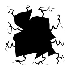 Crack concrete wall texture, Set of vector illustrations of cracks.